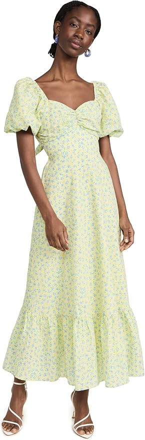 English Factory Women's Floral Back Tiered Midi Dress | Amazon (US)
