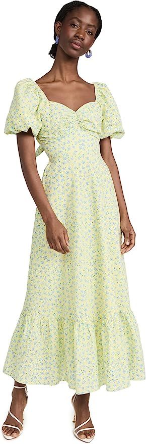 English Factory Women's Floral Back Tiered Midi Dress | Amazon (US)