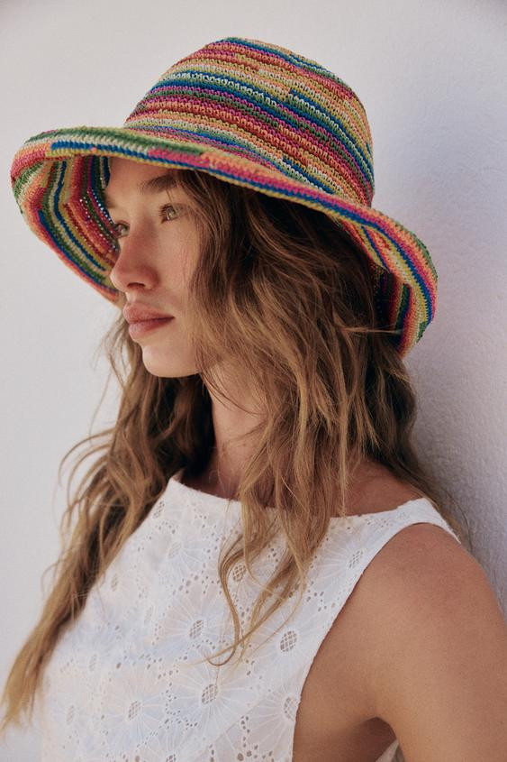 Zara - Color-Block Bucket Hat - Multicolored - M - Woman | Zara US