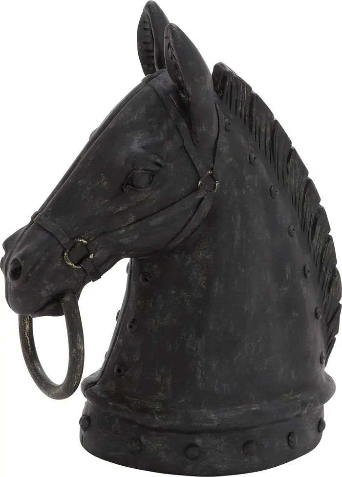 WILLOW ROW Black Polystone Traditional Horse Sculpture | Nordstromrack | Nordstrom Rack