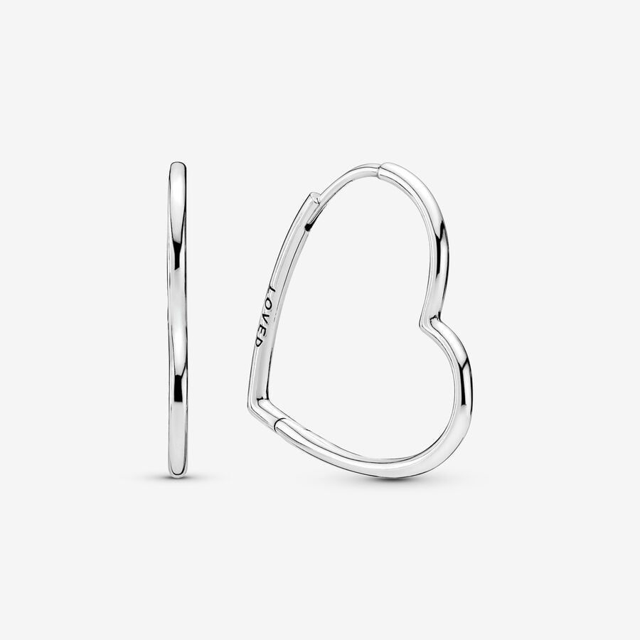 Asymmetrical Heart Hoop Earrings | Pandora (US)
