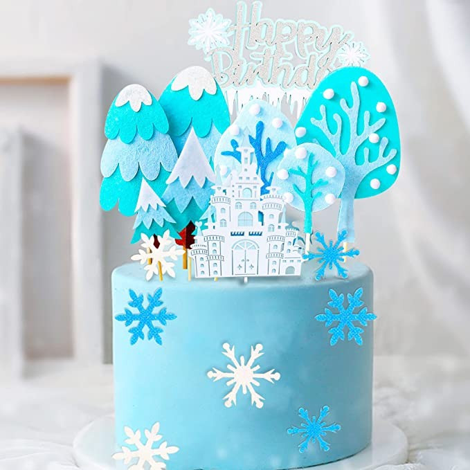 Amazon.com: JeVenis 30 PCS Frozen Cake Decoration Snowflake Cake Decoration Frozen Birthday Party... | Amazon (US)