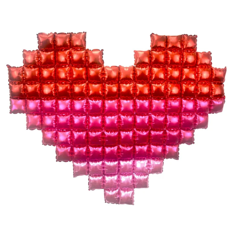 Valentine's Day Red & Pink Heart Foil Mosaic Balloon Wall Decor, 40" x 32.5", by Way To Celebrate | Walmart (US)