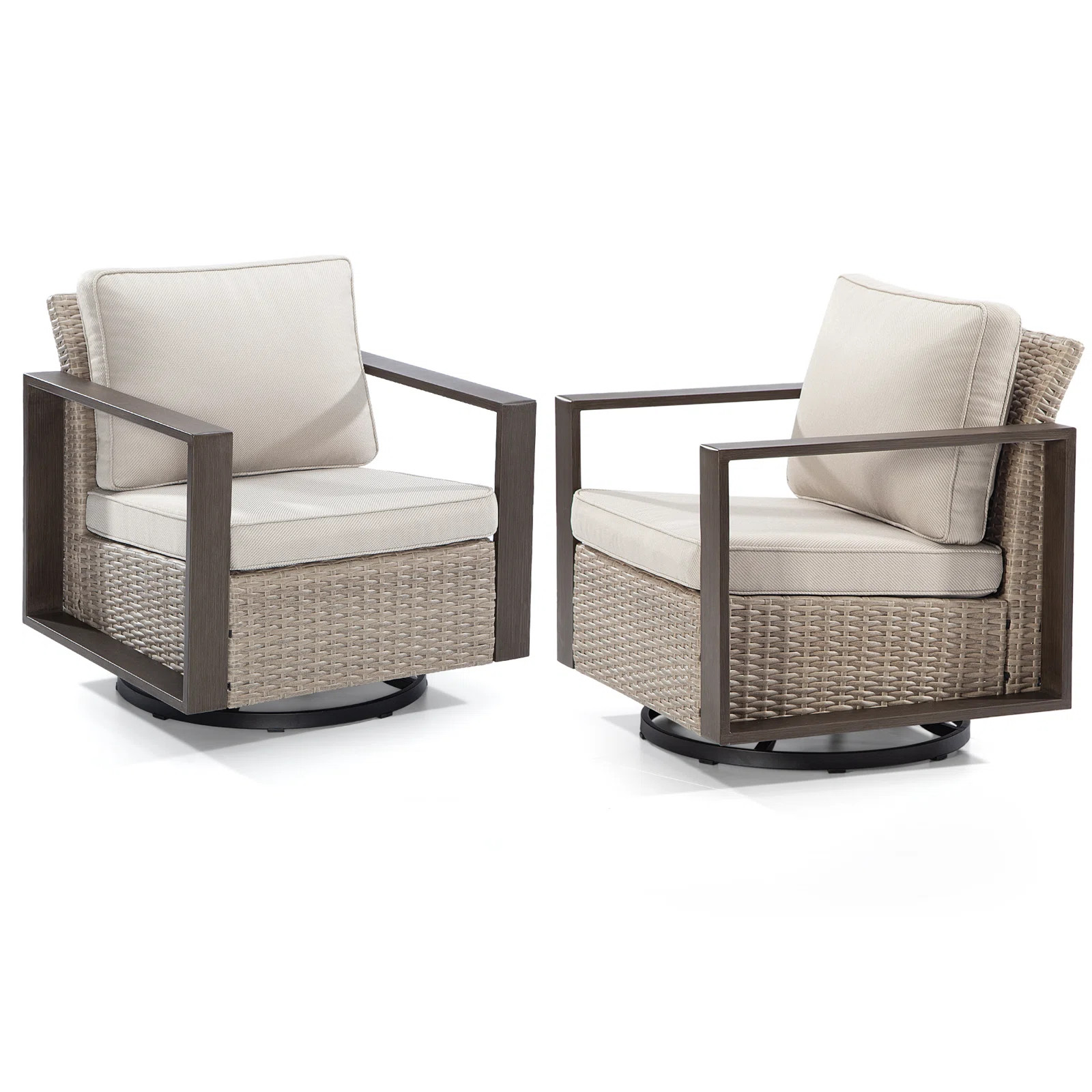Latitude Run® Jerimya Swivel Wicker Outdoor Lounge Chair & Reviews | Wayfair | Wayfair North America
