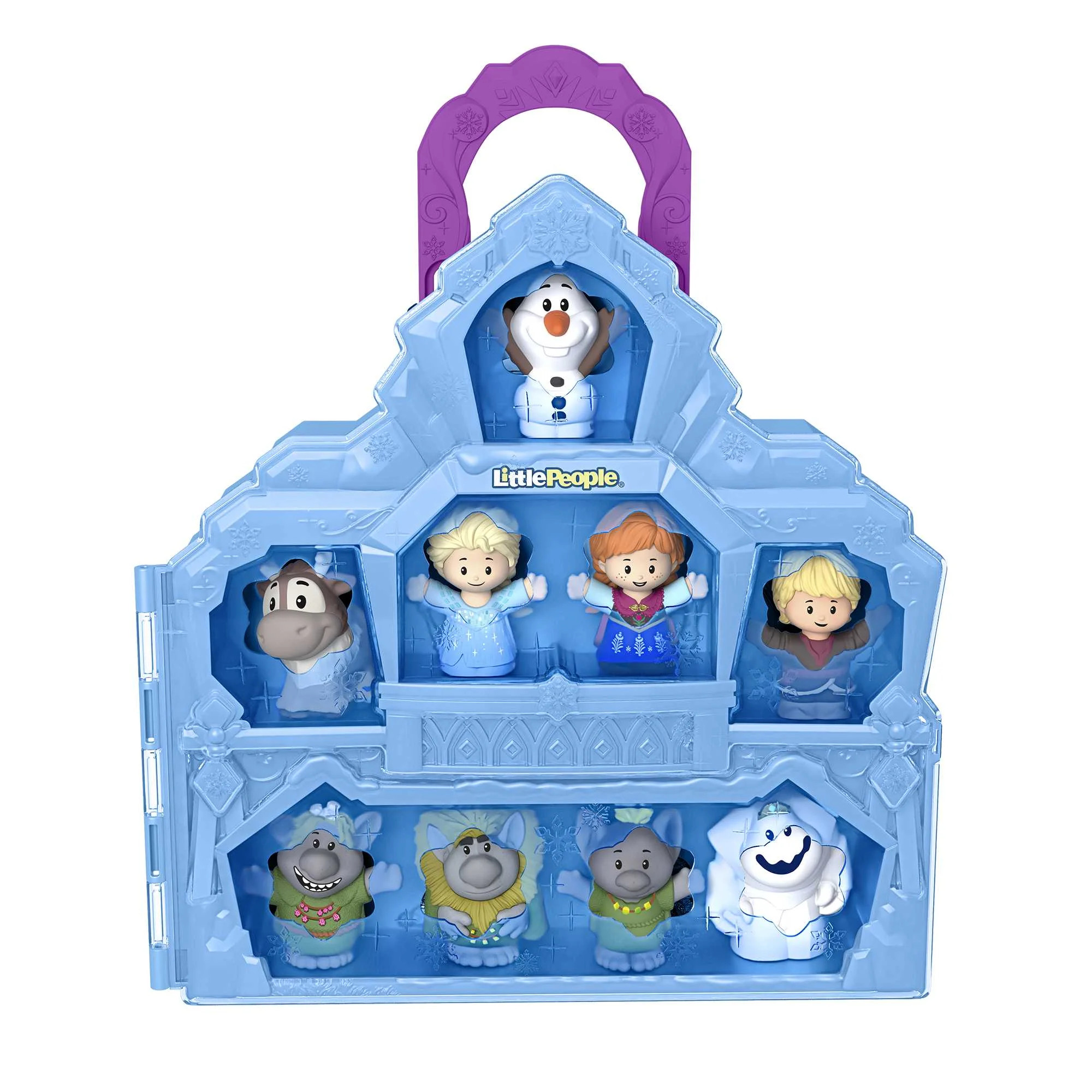 Disney Frozen Castle Playset with 9 Fisher-Price Little People Figures, Carry Along Castle Case | Walmart (US)