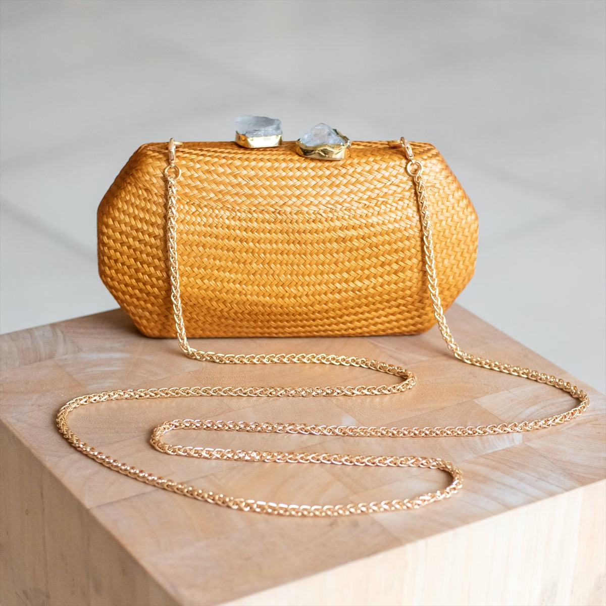 Sarsuela Handwoven Clutch Camel | Wolf & Badger (US)