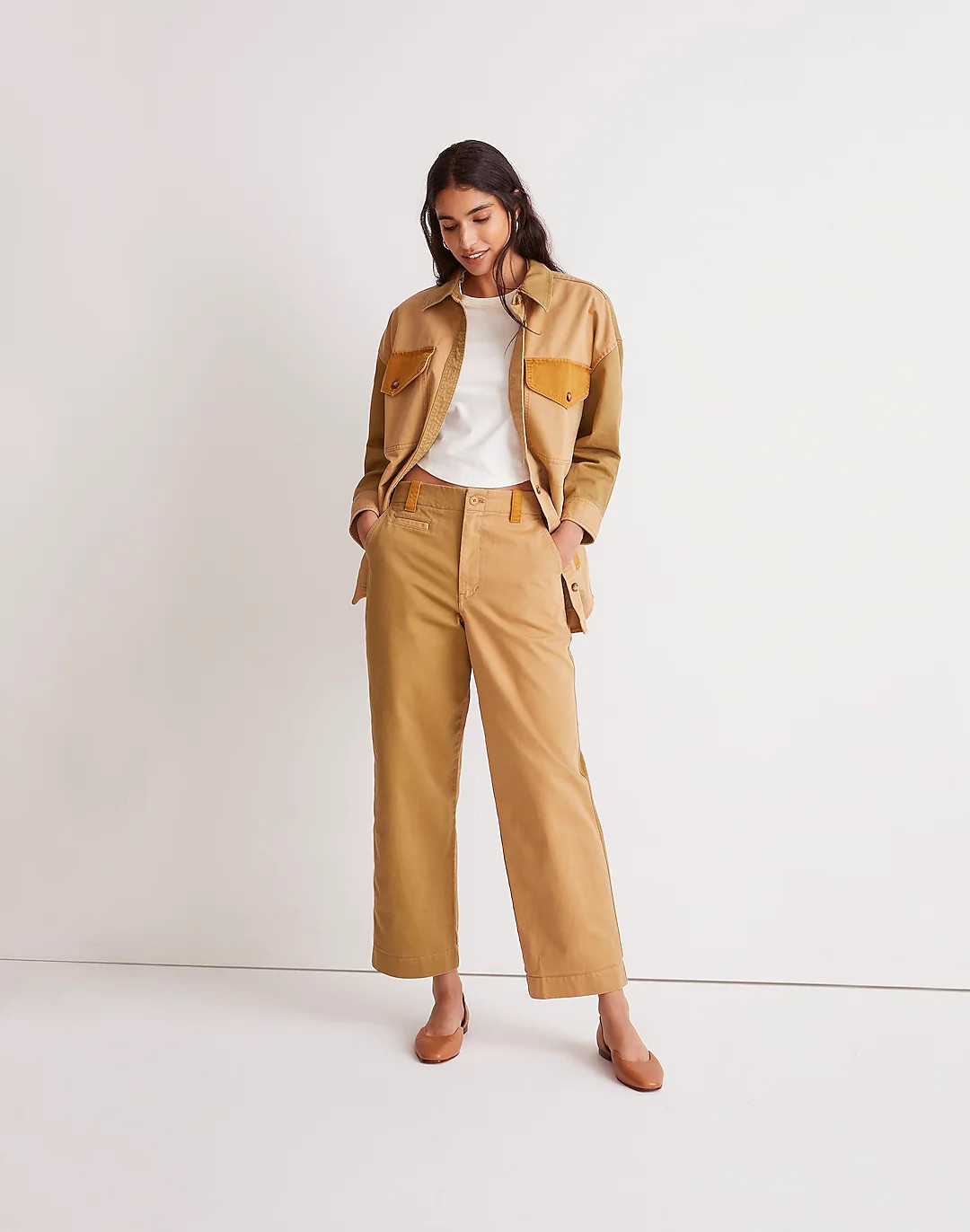 Oversized Cargo-Pocket Shirt Jacket in (Re)generative Chino | Madewell