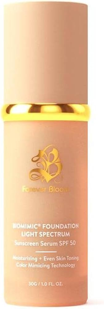 Bio Mimic Foundation Light Spectrum by Forever Bloom; Hydrating, Anti-Aging, Concealing, Evening ... | Amazon (US)