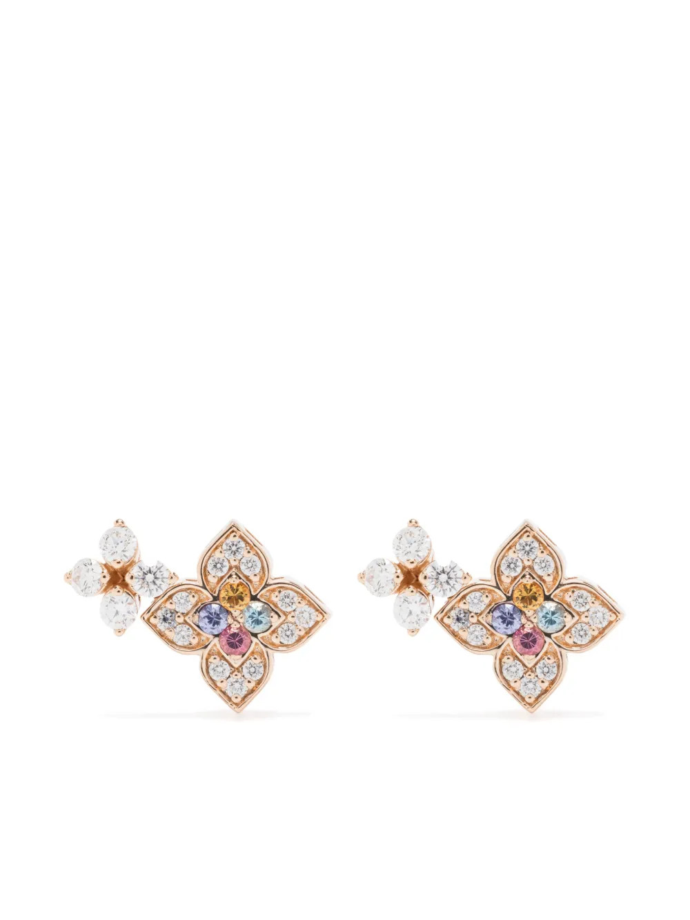 Roberto Coin Orecchini Princess Flower In Oro Rosa 18kt Con Pietre | Rosa | FARFETCH IT | Farfetch Global
