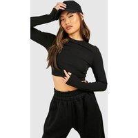 Womens Long Sleeve Fitted Top - Black - 10 | boohoo (US & Canada)
