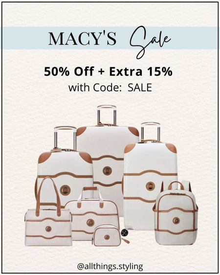 DELSEY Chatelet Air Luggage 50% Off + Extra 15% Off with code: SAVE.  Perfect time to refresh your travel essentials 🌸

Macy’s Luggage Sale, Vacation Outfit, Resort Wear, white luggage, white weekender duffle 

#LTKitbag #LTKsalealert #LTKtravel
