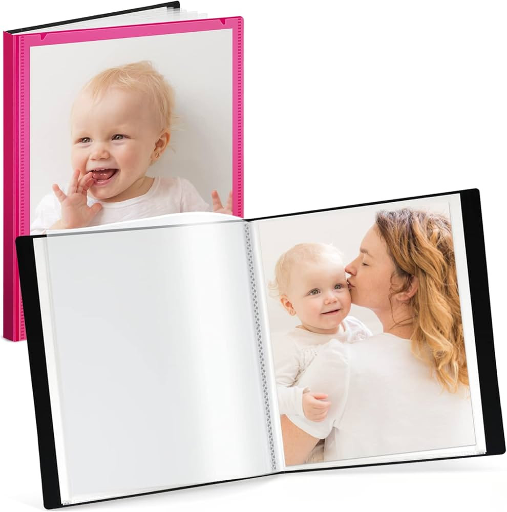 CRANBURY 8x10 Customizable Photo Album - (Pink), Poly Plastic 8 x 10 Photo Storage Album, 24 Page... | Amazon (US)