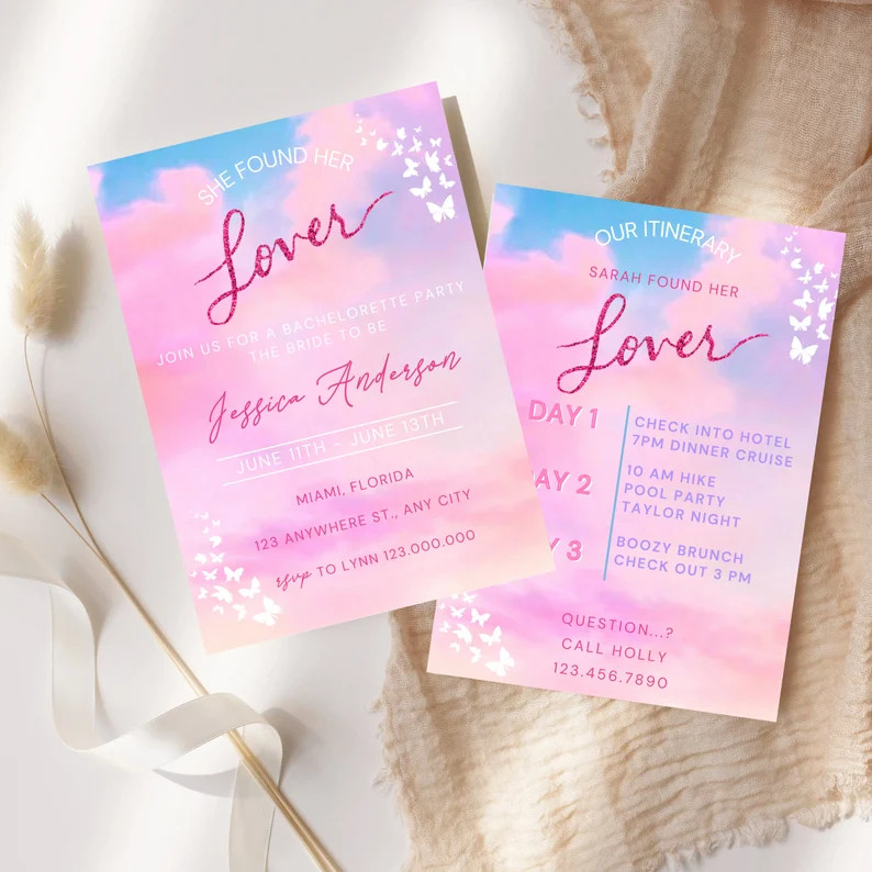 TAYLOR INSPIRED Lover Bridal Shower Invite, Lover Bachelorette Party, She Found Her Lover, Taylor... | Etsy (US)