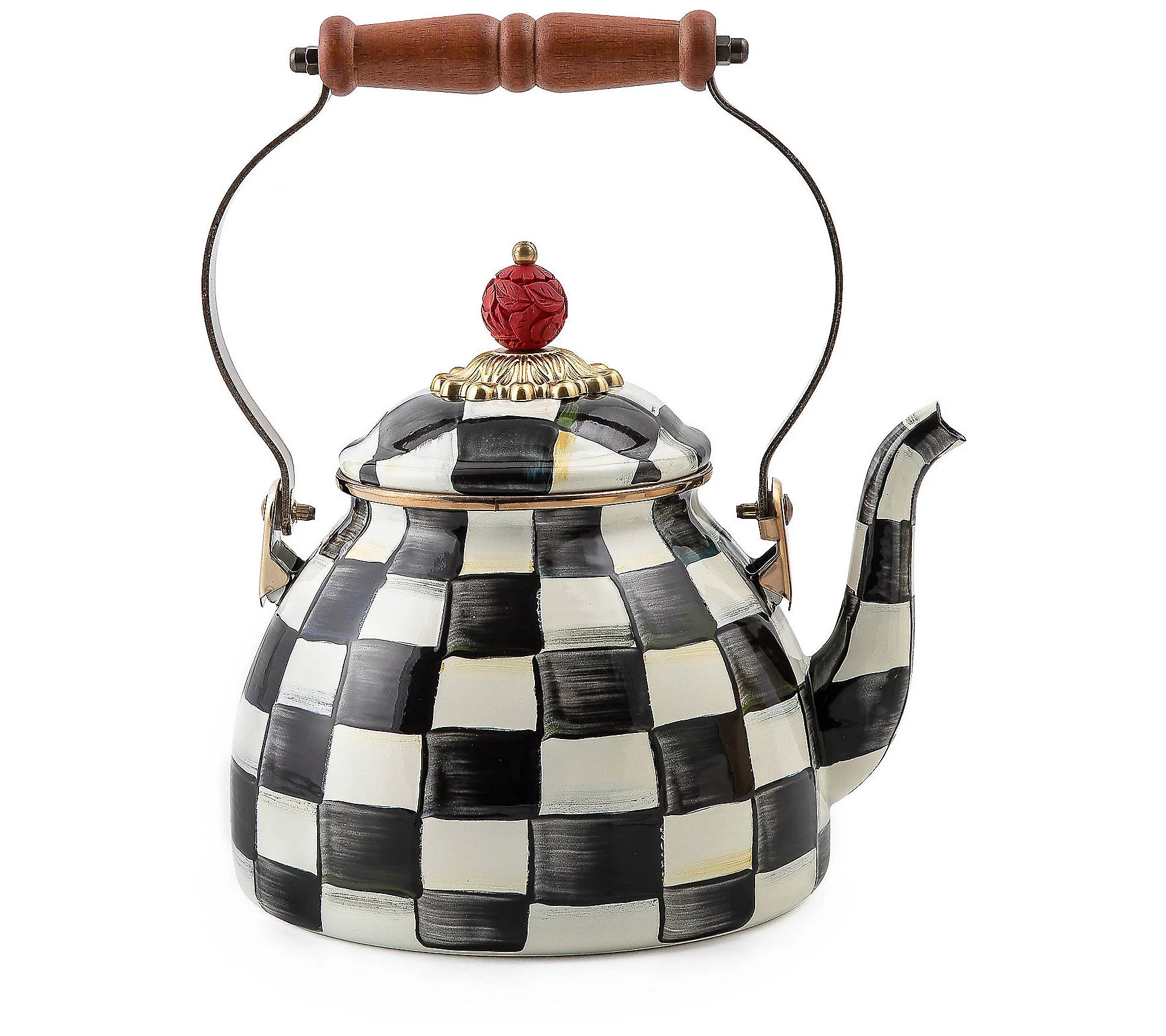 As Is Mackenzie-Childs 2-Quart Enamel Tea Kettle | QVC