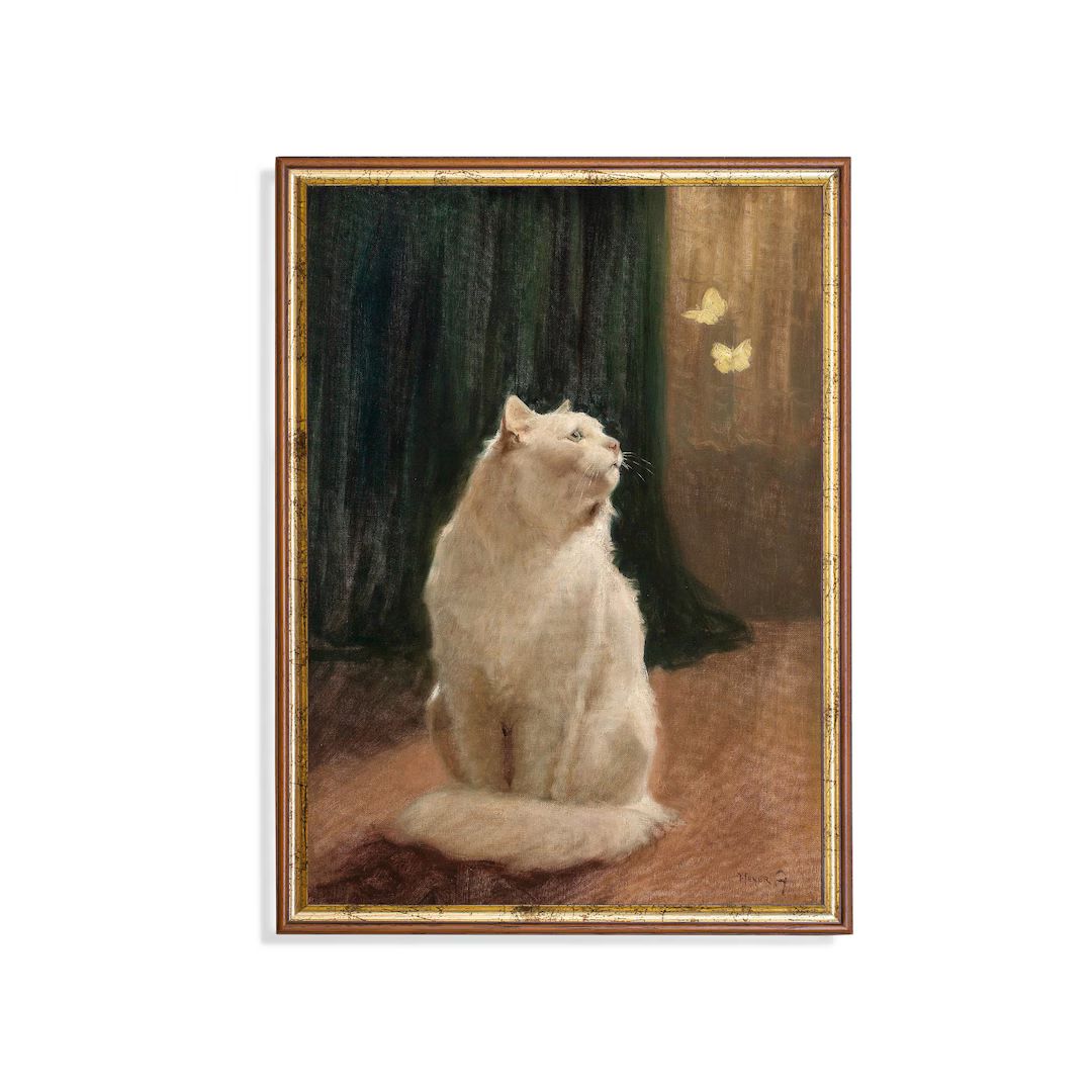 Vintage Cat Painting | Antique Animal Print | Moody Rustic Art | Digital Download | Printable Wal... | Etsy (CAD)