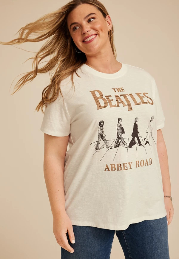 Plus Size Beatles Oversized Fit Graphic Tee | Maurices