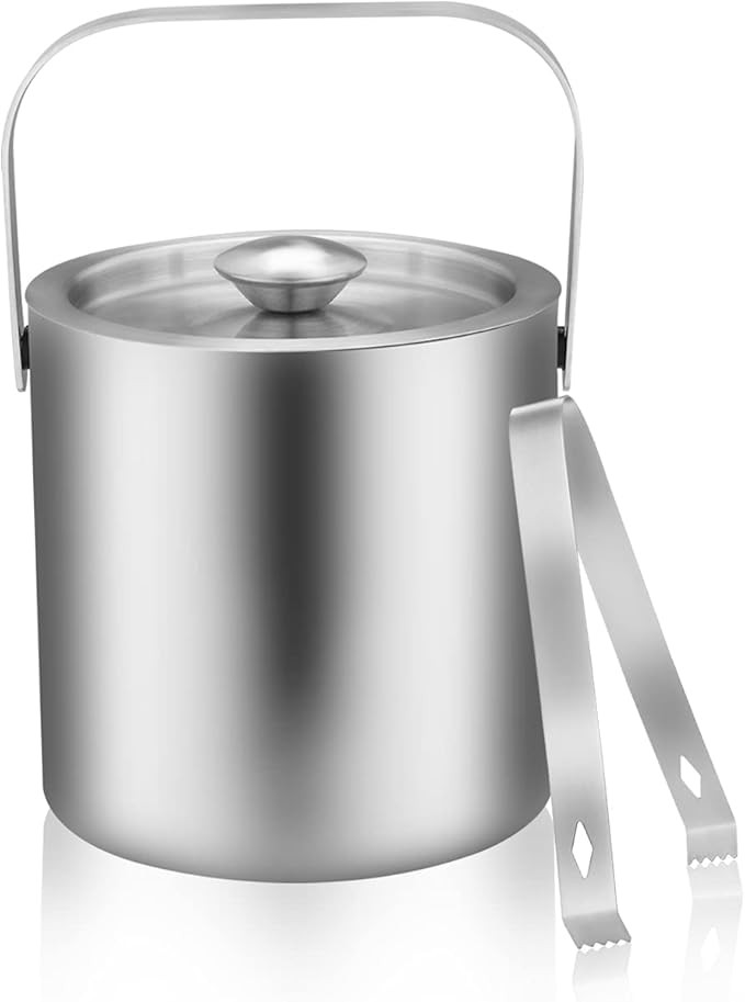 Mini Ice Bucket Portable Double Wall Ice Bucket with Tong,Stainless Steel Hotel Bucket/Champagne/... | Amazon (US)