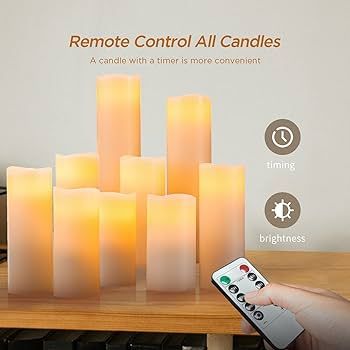 Hausware Flameless Candles Battery Operated Candles H 4" 5" 6" 7" 8" 9" Real Wax Pillar Flickerin... | Amazon (CA)