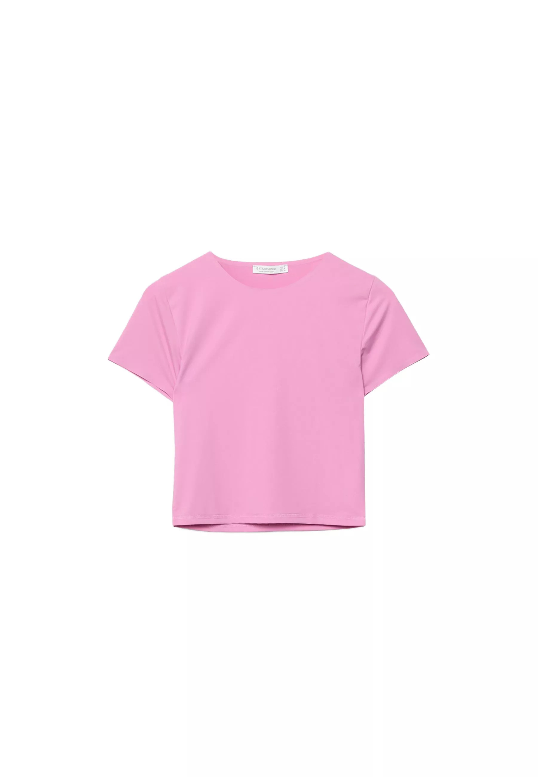 Basic polyamide T-shirt - Women's T-shirts | Stradivarius United Kingdom | Stradivarius (UK)