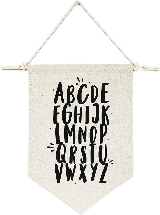 The Cotton & Canvas Co. Alphabet Hanging Wall Canvas Banner for Baby Girl, Baby Boy, Nursery, Tee... | Amazon (US)