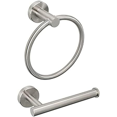 NearMoon 2 Pieces Bathroom Hardware Accessories, Towel Ring and Toilet Paper Holder- Stainless Steel | Amazon (US)