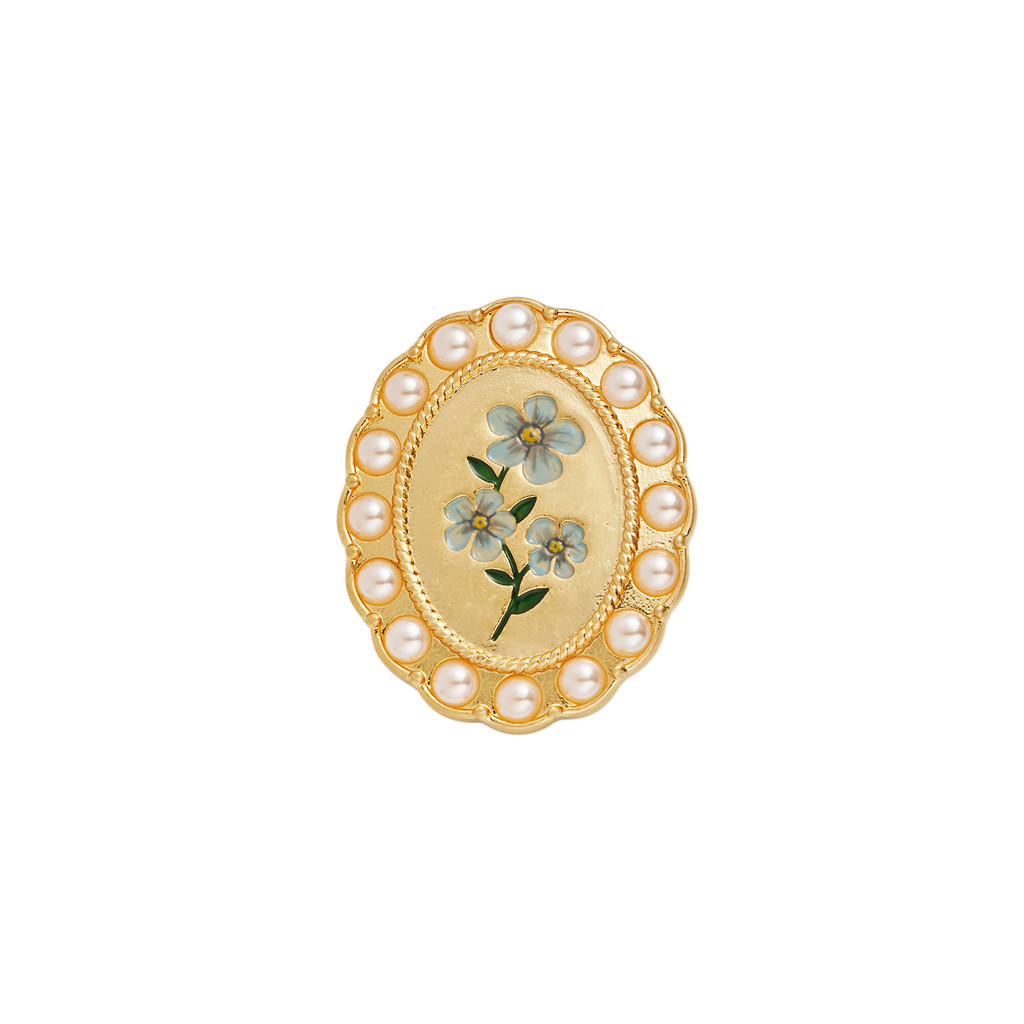 Fable England Forget Me Not Pearl Cameo Brooch in Gold at Nordstrom | Nordstrom