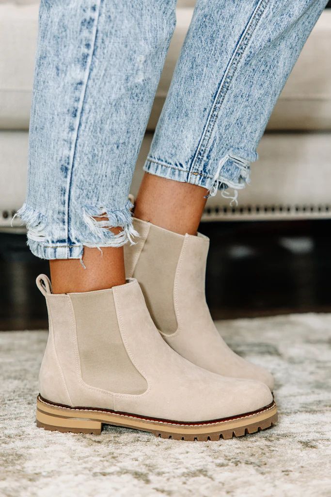 Looking Great Suede Sand Booties | The Mint Julep Boutique