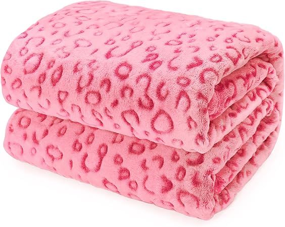 ZHIKU Soft Fleece Blankets Throw Blanket Lightweight Blanket Pink Throw 40"x50" | Amazon (US)