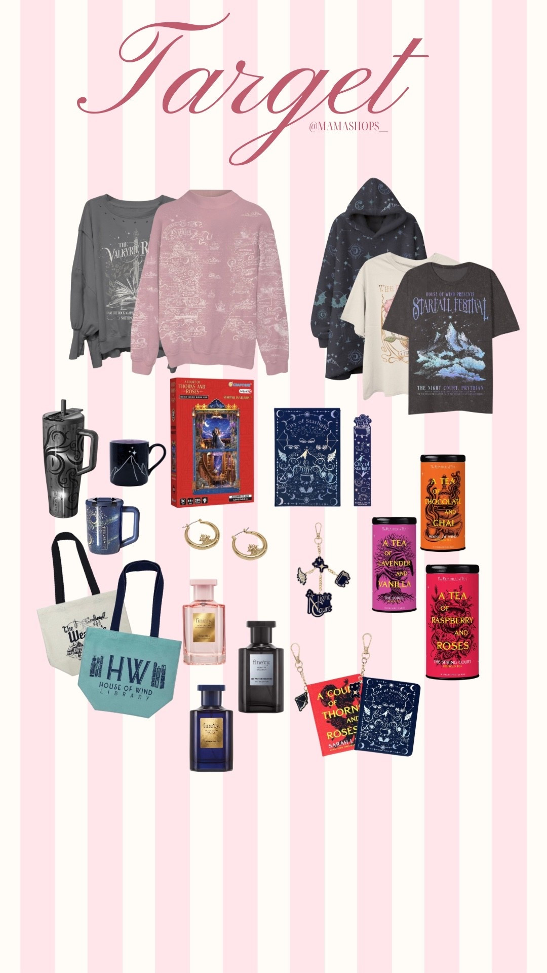New ACOTAR merch drop ‼️🤩

Go check out all the different accessories and clothes from the series of ACOTAR @Target !✨🏔️

So many beautiful things to choose from, linking everything here 🔗✨