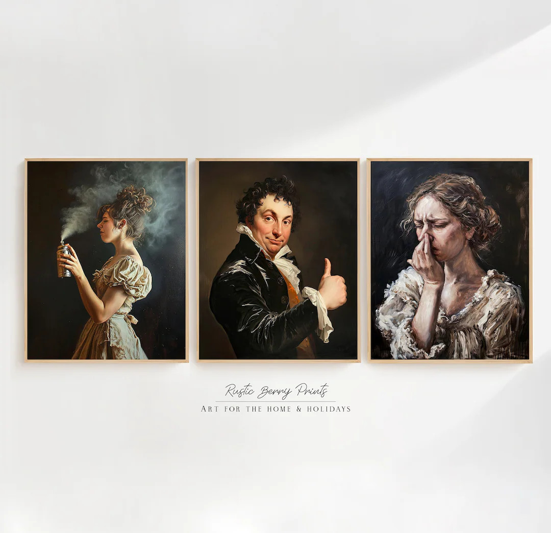 Stinky Bathroom Art Prints Wall Art Set of 3 Funny Bathroom Decor Vintage Prints Academia Digital... | Etsy (US)