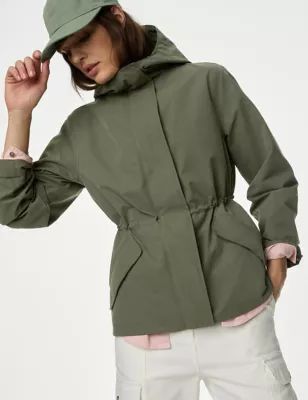 Stormwear™ Hooded Rain Jacket with Cotton | Marks and Spencer AU/NZ