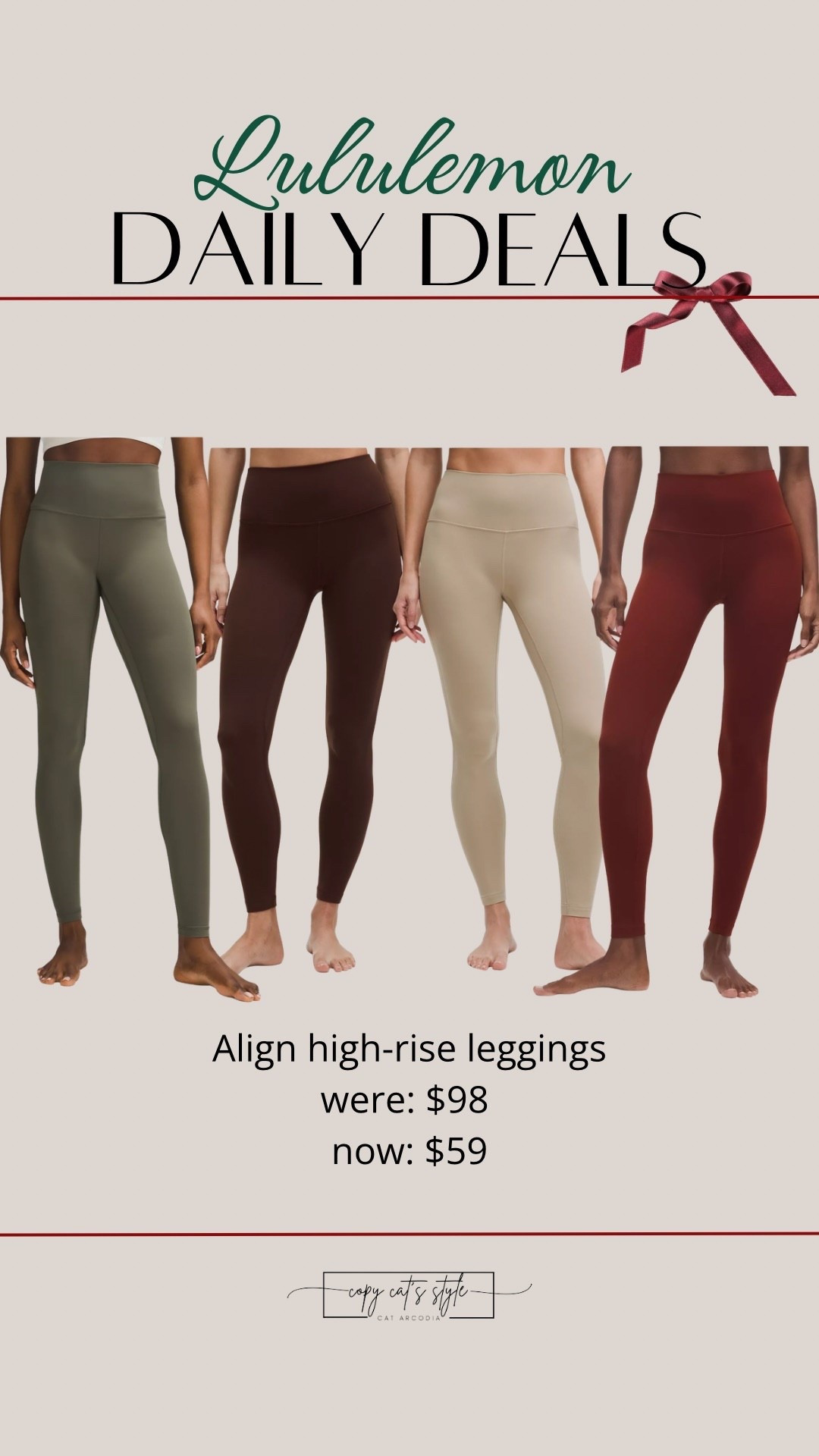 Lululemon daily deal is so good! Align high rise leggings on sale and $40 off  

#LTKFindsUnder100 #LTKGiftGuide #LTKActive