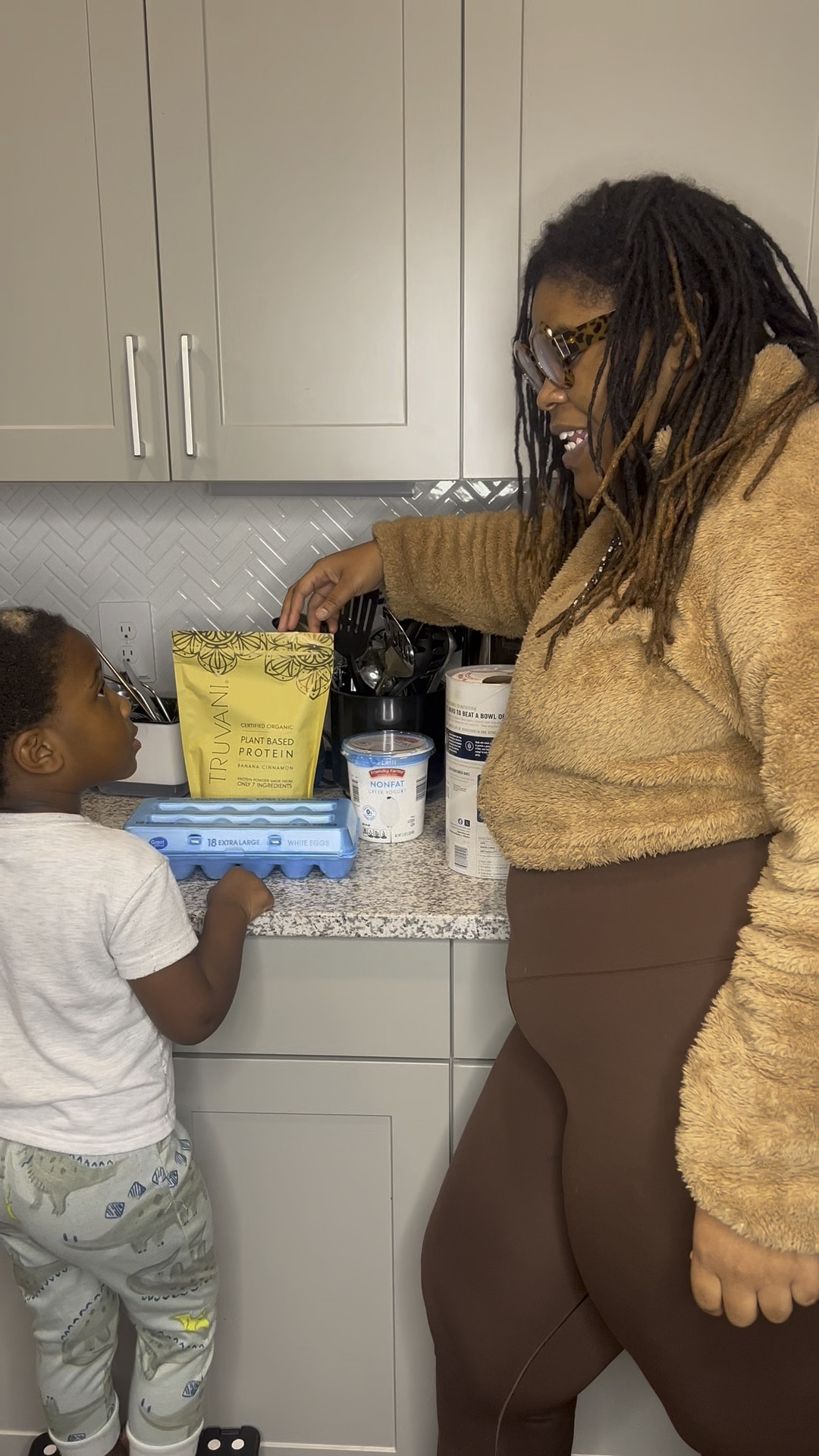 My son loves cooking so we’re making banana pancakes using Truvani’s banana cinnamon protein powder. Watch until the end to see the results 😅

#LTKFitness #LTKHome #LTKKids