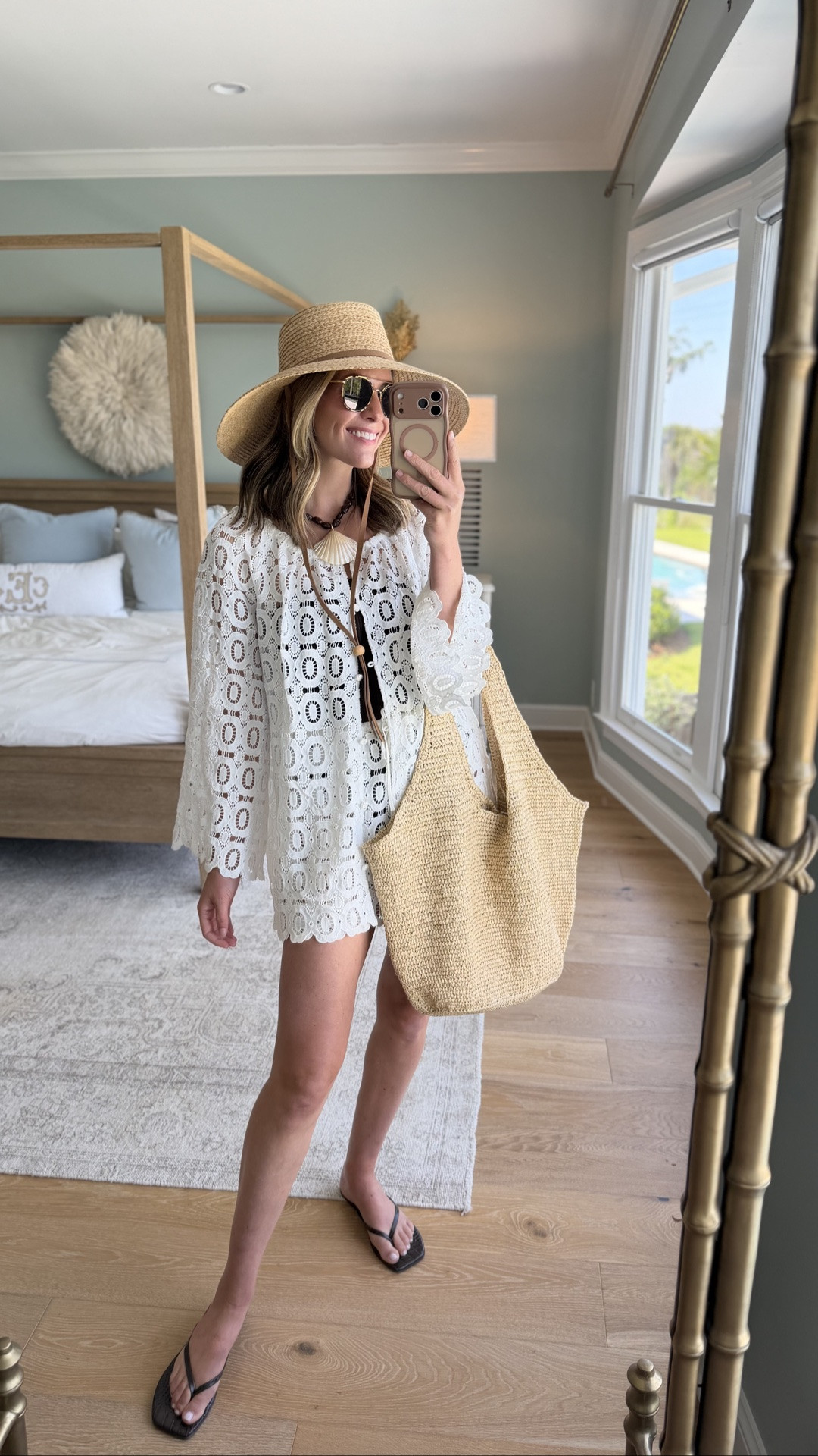 today’s easy outfit for a pool/beach day! my cover up is back in stock - run!! runs big, size down (I’m wearing an xs). love that it’s a little more elevated and can take you from pool to lunch.

#LTKSeasonal #LTKootd