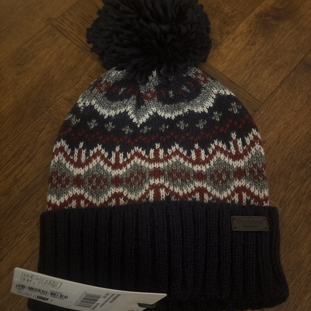 🌟Barbour Mens Case FairIsle Bobble Beanie Blue Granite Warm Winter Hat🌟 | eBay UK