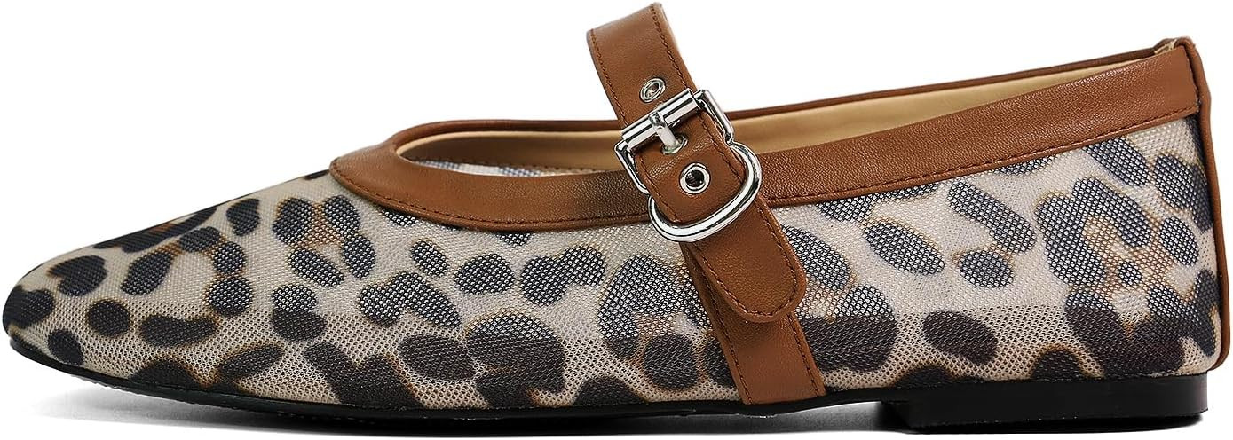 Mesh Ballet Flats for Women Round Toe Buckle Strap Comfy Casua Office Ballerina Mary Jane Flats S... | Amazon (US)