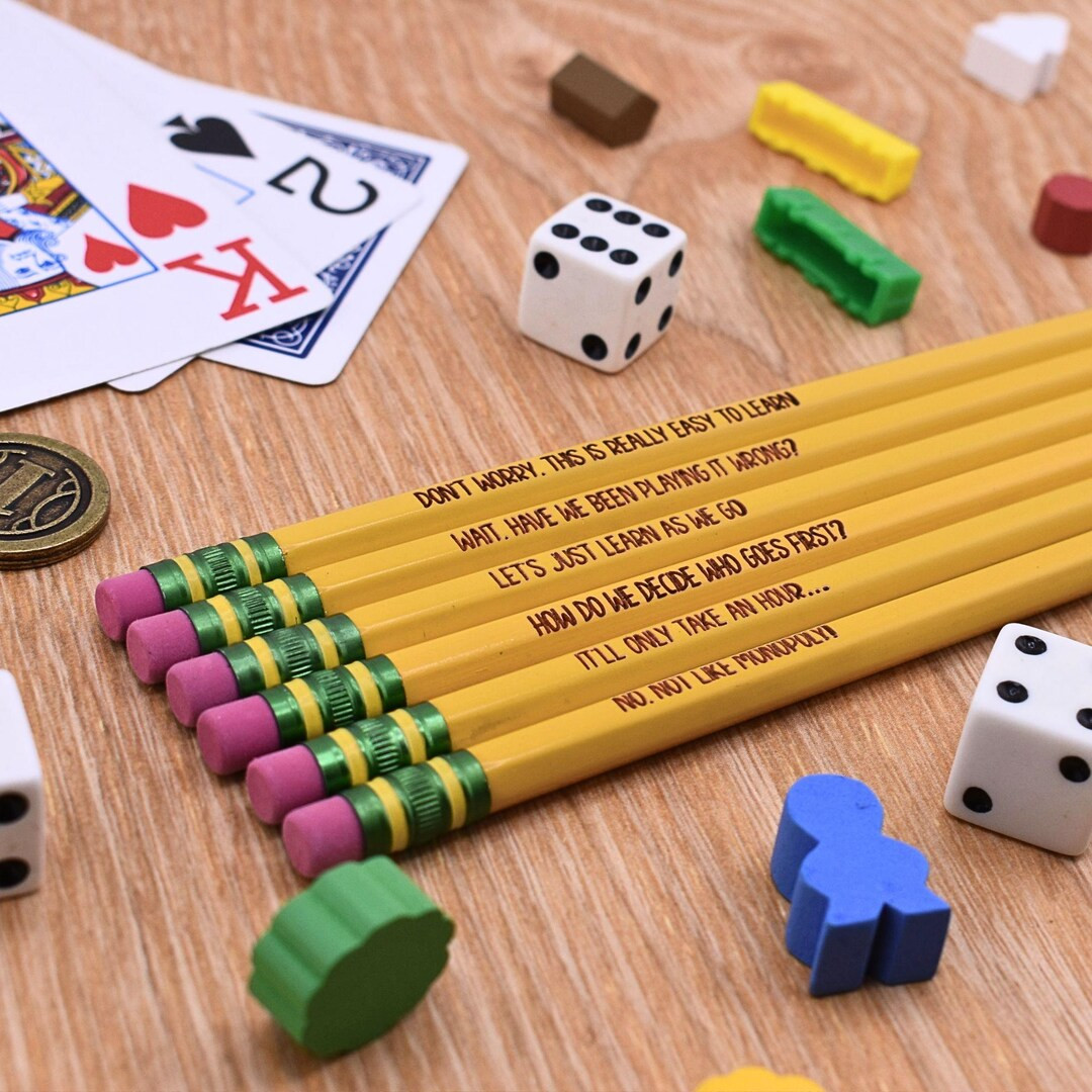 Engraved Board Game Pencils: Funny Tabletop Gaming Stocking Stuffer Gift for Game Host - Etsy | Etsy (US)