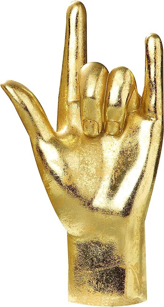 MicDecor Gold Decor “I Love You” ASL Hand Sign, Classic Gesture Hand Sculpture polyresin 8.46... | Amazon (US)