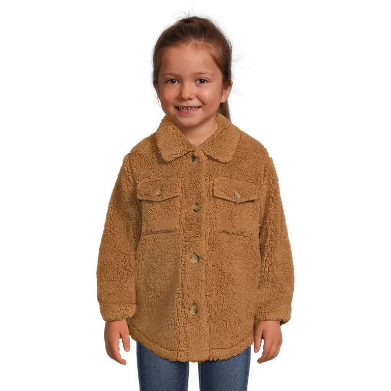 Wonder Nation Toddler Girl Solid Shacket, Sizes 12M-5T | Walmart (US)