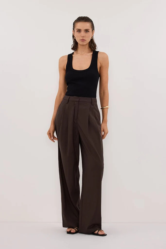 EDEN BITTER CHOC TAILORED PANT | DISSH