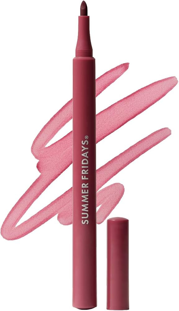 Summer Fridays Flushed Lip Stain Liner, 12hr Wear & Transfer-Proof, Rosette | Amazon (US)