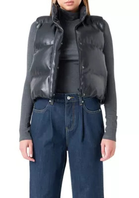 Grey Lab Puffer Cropped Vest | Belk