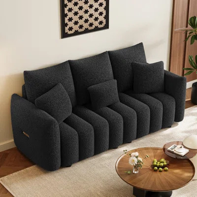 Truro Teddy Channel Tufted Sofa With Side Storage Pocket | Wayfair North America