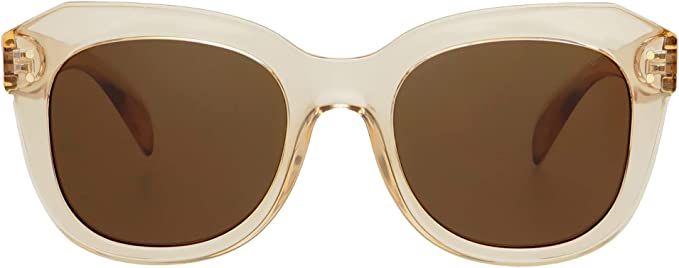 Sweet Peach Designer Fashion Oversized Womens Sunglasses by FREYRS | Amazon (US)
