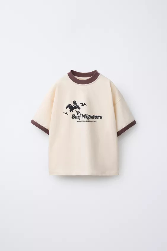 T-SHIRT CONTRASTE INSCRIPTION | Zara FR