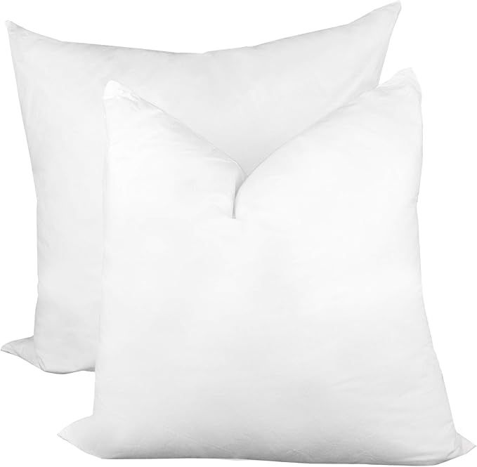 Pillow Insert 20" x 20" Synthetic Down Filled 100% Cotton Cover (2 Pack) | Amazon (CA)