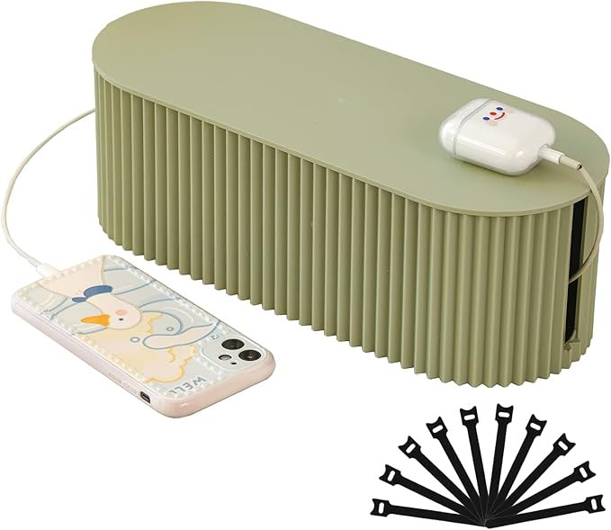 Amazon.com: FABROK Cable Management Box, Large Cord Organizer Box with 10 Cable Ties, Power Strip... | Amazon (US)