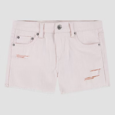 Levi's® Girls' Destructed Denim Shorts - White 12 | Target
