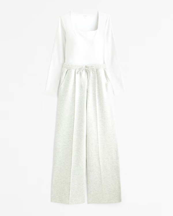 Women's YPB everydaySOFT Long-Sleeve Hybrid Jumpsuit | Women's Dresses & Jumpsuits | Abercrombie.... | Abercrombie & Fitch (US)