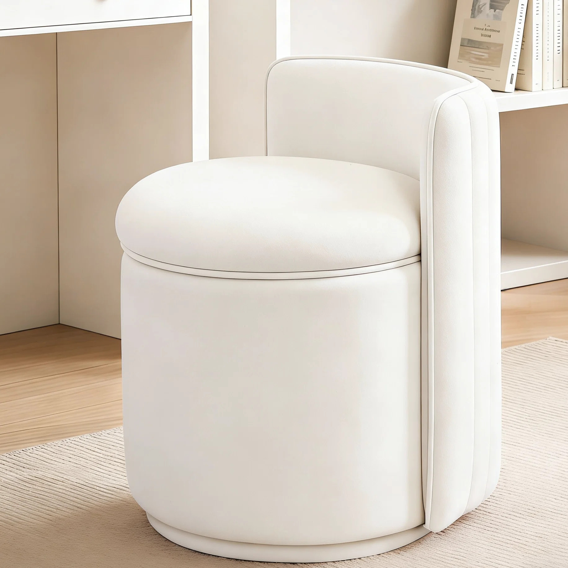 Mercer41 Modern Upholstered Swivel Barrel Accent Chair with Round Base | Wayfair | Wayfair North America
